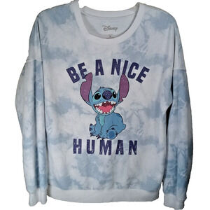 Disney Stitch Tie-Dye Sweatshirt Women's Size Medium Pullover Be a Nice Human